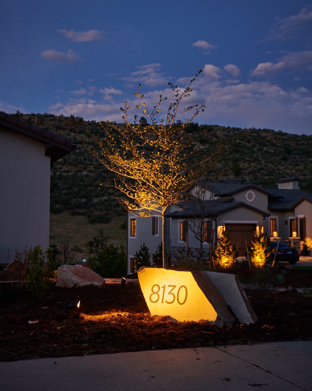Landscape lighting in Highlands Ranch, CO
