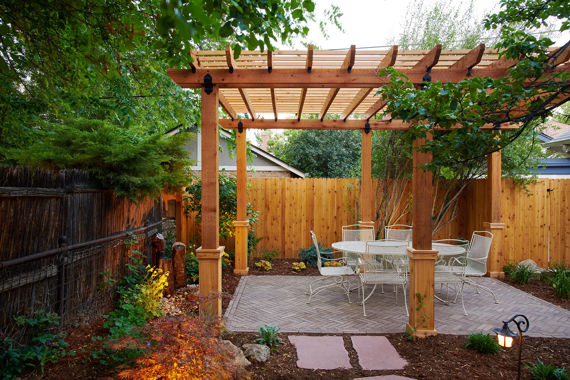 Luxury Patio, Outdoor Kitchen, and Pergola with Outdoor Lighting Near Cherry Creek, CO
