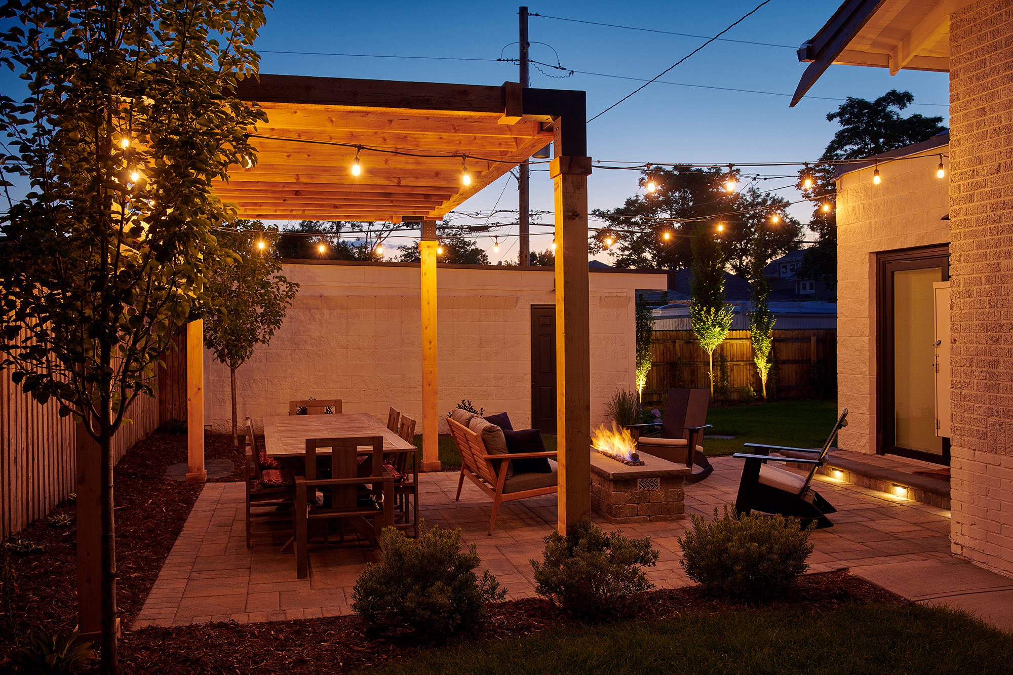 Pergola and fire pit in Greenwood Village, CO