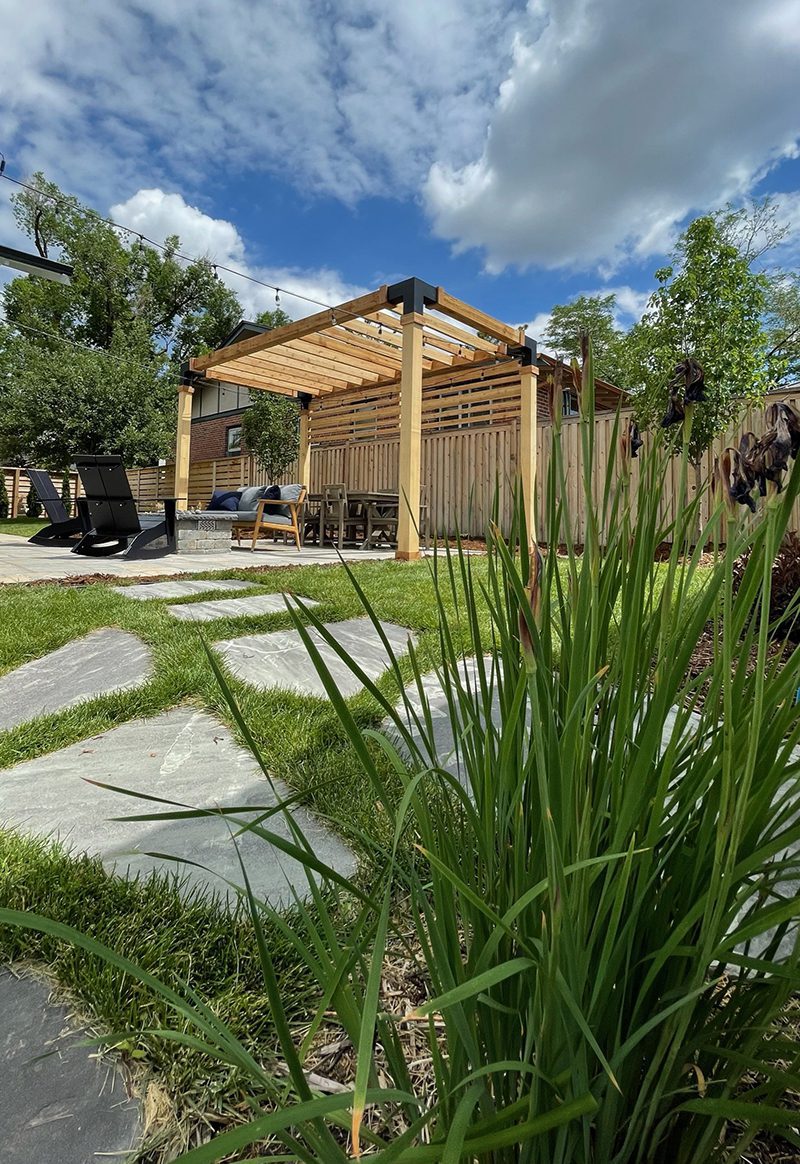 Stylish Patio Design with Pergola and Fire Pit Near Greenwood Village, CO