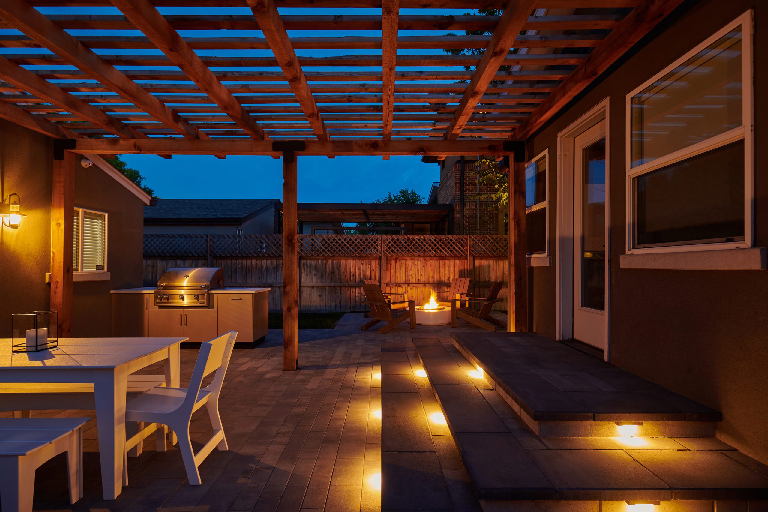 Outdoor lighting and pergola in Cherry Hills Village, CO
