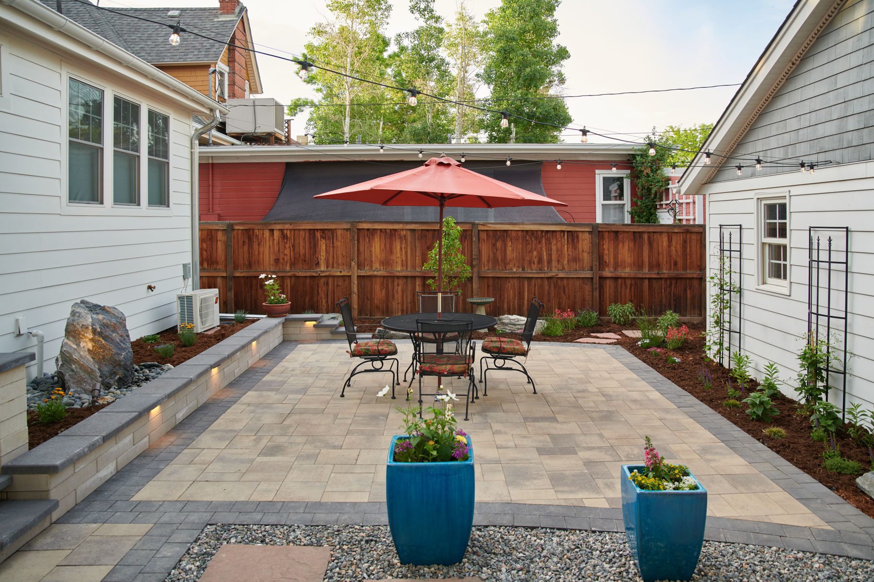 Modern paver patio in Cherry Creek, CO