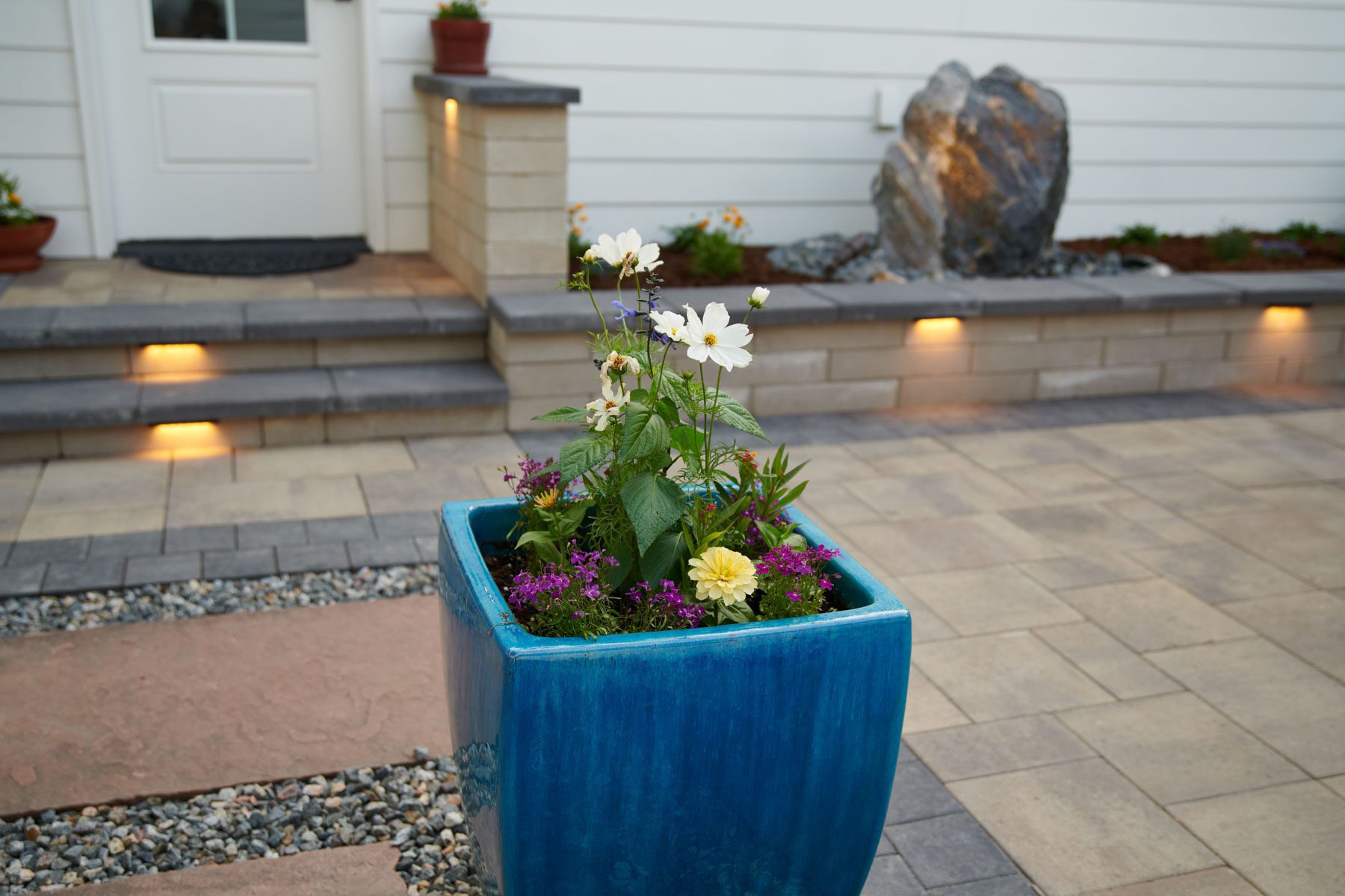 Beautiful plantings and modern patio in Cherry Creek, CO