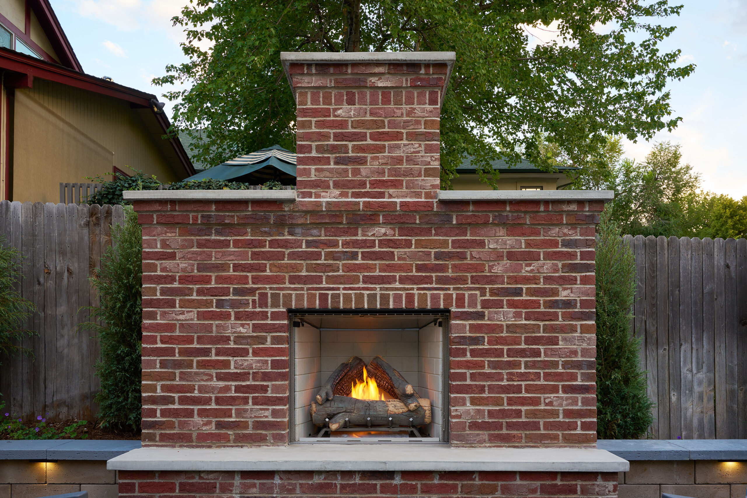 outdoor fireplace installation